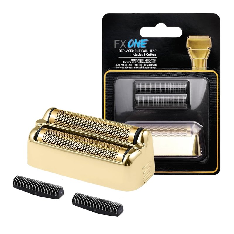 FXONE Shaver Replacement Foil and Cutter Compatible with BaBylissPRO FXONE Double Foil Stick Shaver,FX79RF2G Hypoallergenic Extra-close Shaver Replacement Head (Gold/1 Pack)