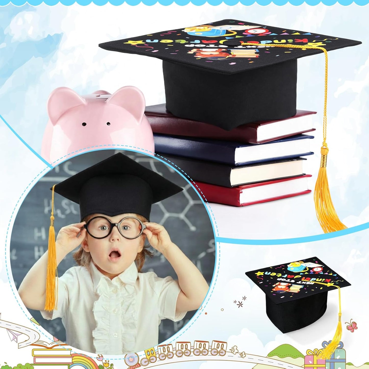 Kindergarten Graduation Caps - 12 Pcs Multicolor Preschool Hats for 2026 Grads | Perfect for Kids