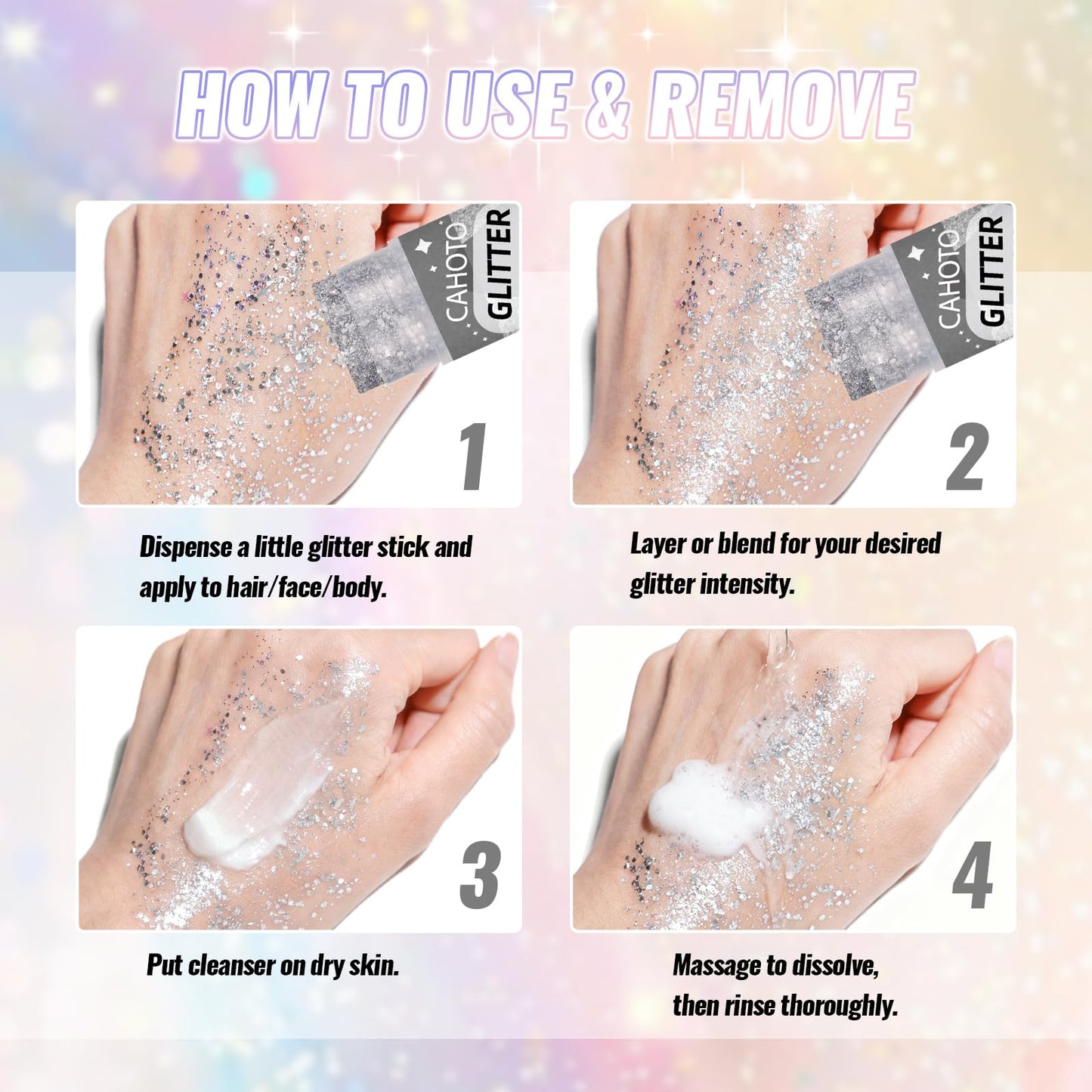 CAHOTO Silvery Face Body & Hair Glitter Stick for Singer Concerts Outfit