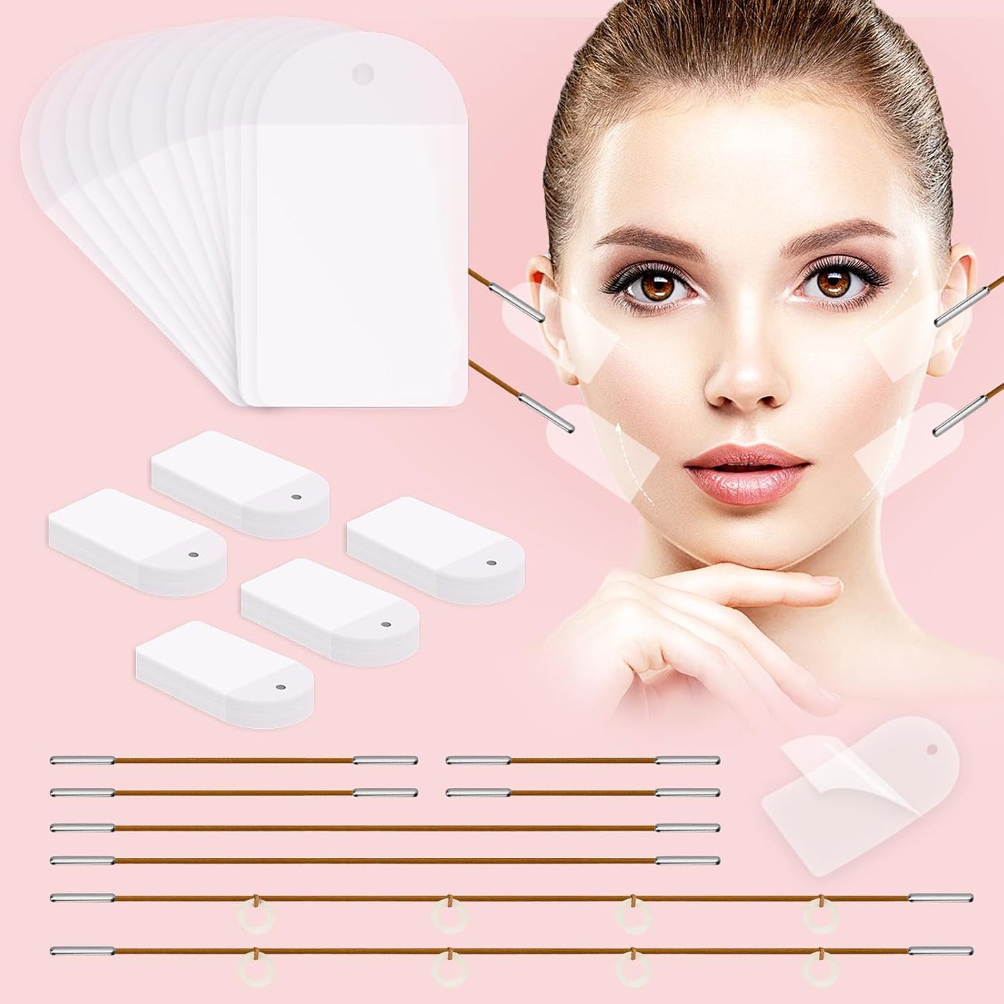 Invisible Neck Tape Lifting - 140PCS Face Lift Tapes & Bands for Sagging Skin, Double Chin & Wrinkles | Facelift Solution