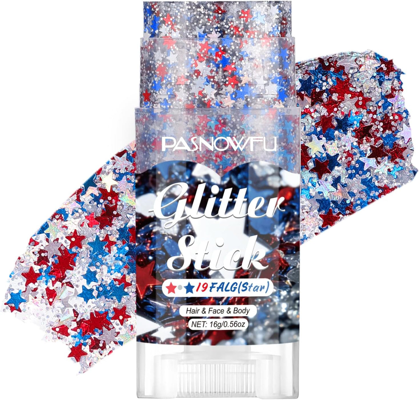 Independence Day Face Glitter Stick - Long-Lasting Star Sparkle Glitter for 4th of July | USA Accessories for Women