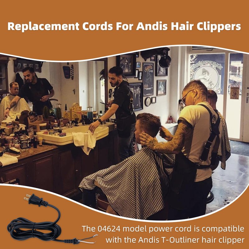 04624 Trimmer Cord Replacement for Andis T-Outliner Clippers Hair Trimmer (2 Wires)