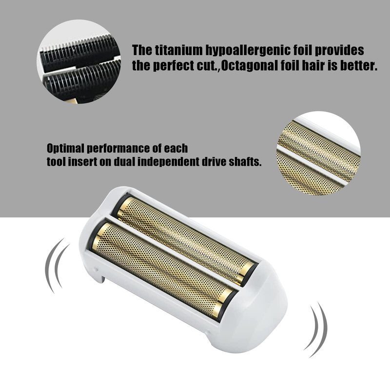 VALLNEI Pro Shaver Replacement Foil and Cutters compatible with andis 17150(TS-1)/17155/17200 shaver ProFoil Lithium replacement" Silver 2 Pack
