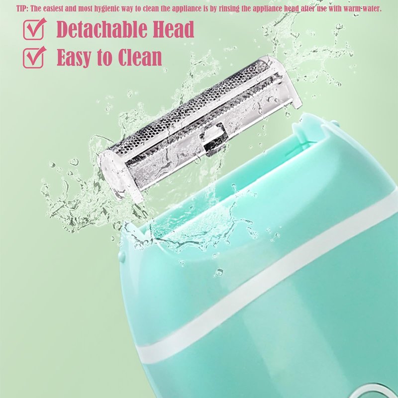 Electric Hair Shaver for Women: Compact, Cordless Wet & Dry Razor for Smooth Body & Dual Trimmers – Bikini Line and Quick, Travel-Friendly.BEAUTISILK (Green)