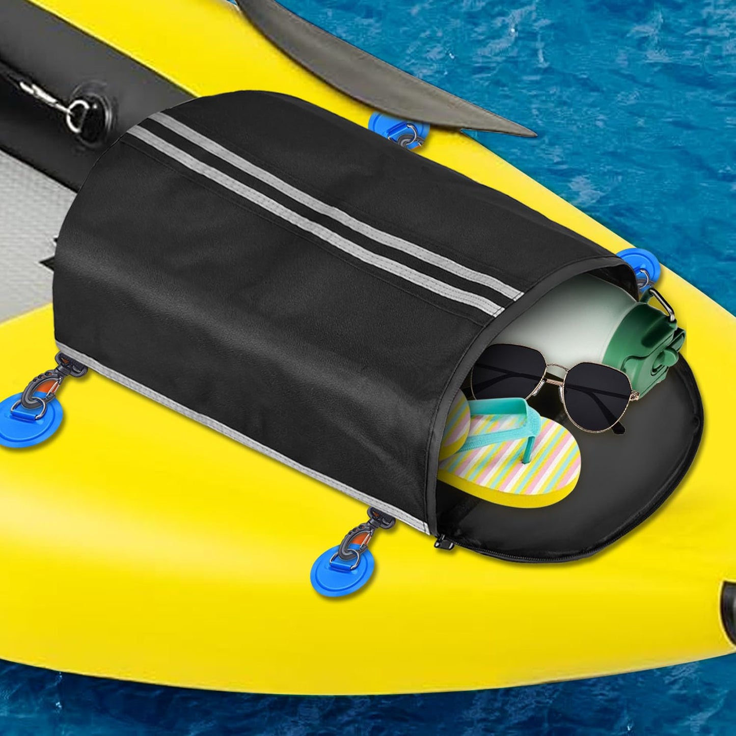 BOHEMIABY Waterproof Deck Bag for Paddle Boards & Kayaks - Paddleboard Storage Dry Bag with Turning Hook | Oxford Material & Insulated Cooler Compartment for SUP, Surfboard, and Boating Accessories