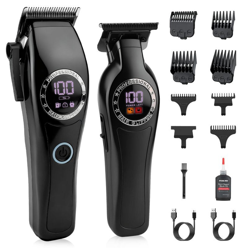 Lanumi Hair Clipper for Men Professional Clipper and Trimmer Set Rechargeable Barber Clippers Cordless Haircut Grooming Kit with LED Display Gift for Men