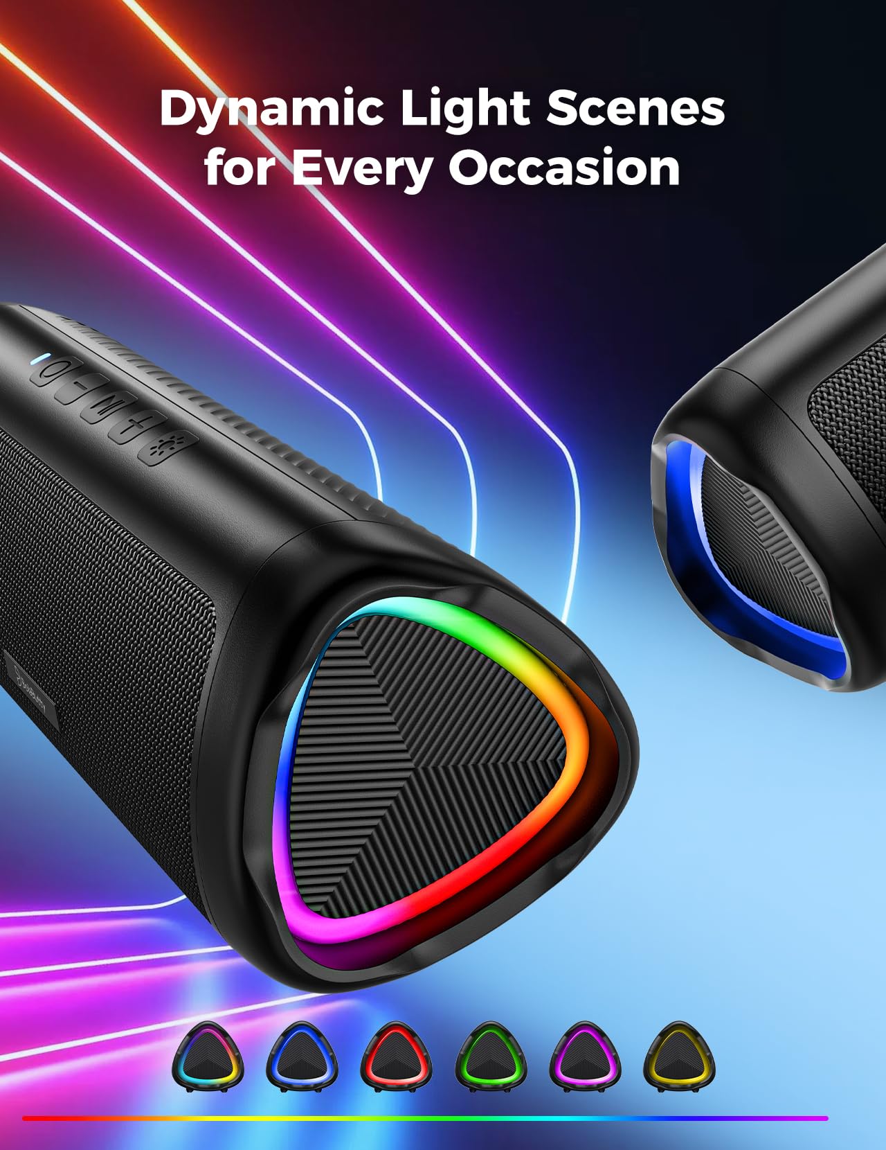 Bluetooth Speaker, 20W HD Sound, Portable Wireless, IPX5 Waterproof, Up to 24H Playtime, TWS, for Home/Party/Outdoor/Camping/Beach Essentials, Birthday Gift for Fathers Day Men Dad Husband (Black)