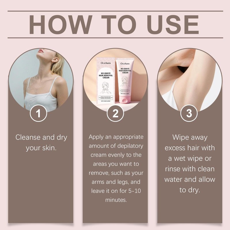 No-Shave Hair Removal Cream, Gentle Hair Dissolving Formula with Calcium Thioglycolate, Panthenol and Shea Butter, Sensitive Skin Friendly, 150g/5.29oz