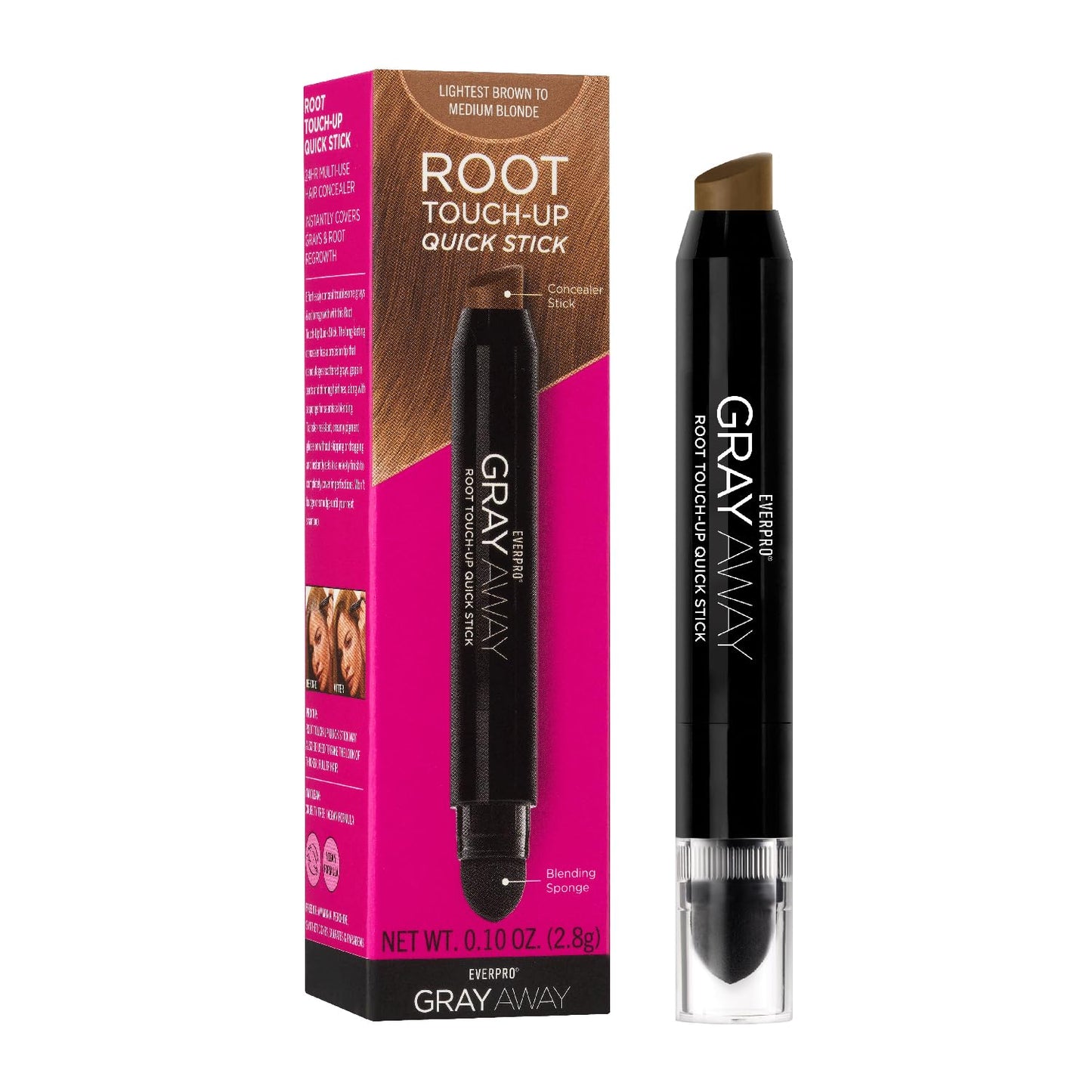 Gray Away Root Touchup Stick - Quick Application for Black/Dark Brown Hair | 0.1 Oz