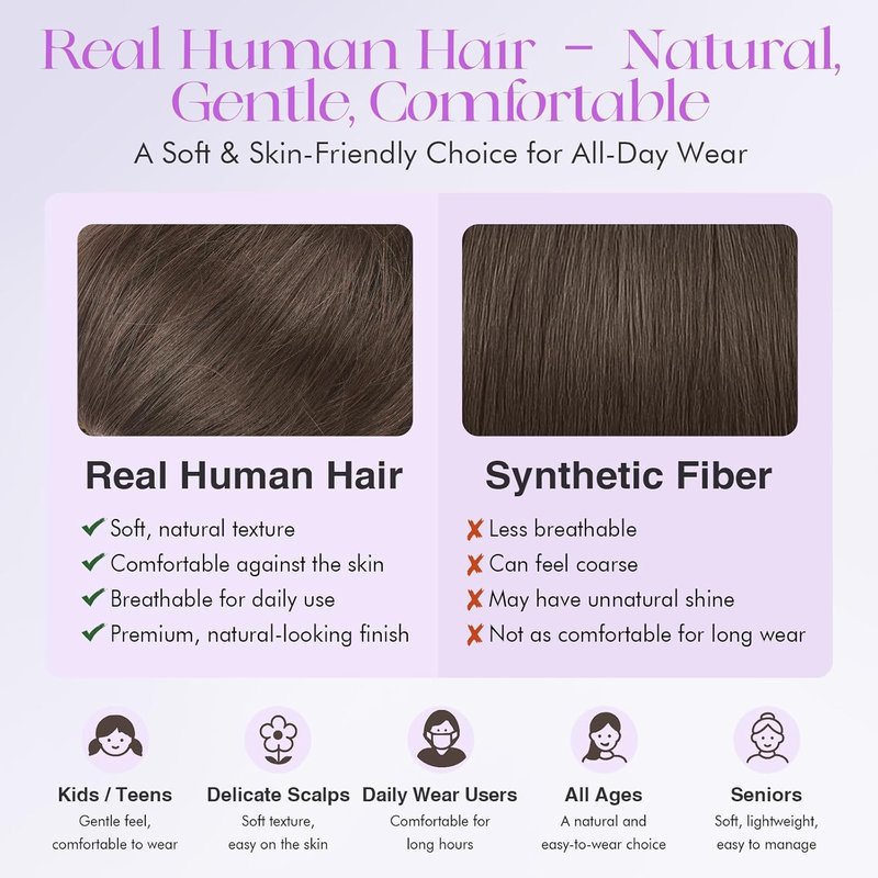 Human Hair Bun - 100% Real Human Hair Messy Bun Piece | Fluffy Donut Updo for Women - Dark Brown, 16g