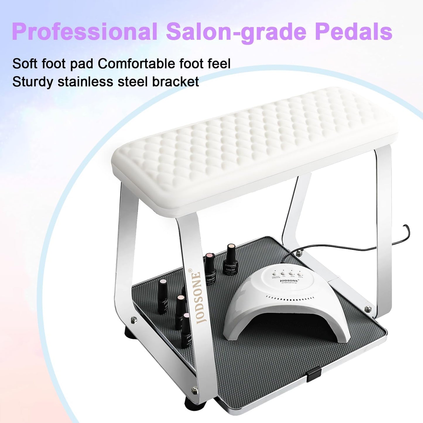 Pedicure Foot Rest - Soft Cushion Nail Stand for Home & Salon | Detachable Stainless Steel Design