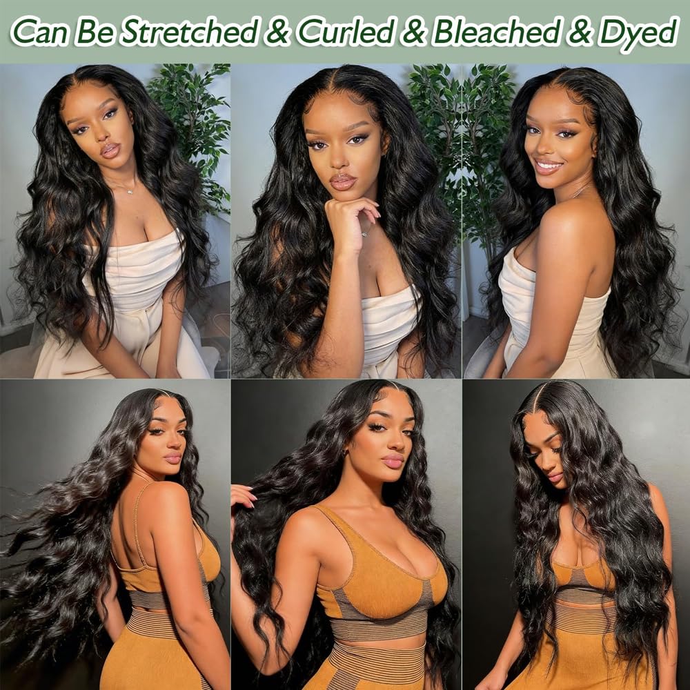 Body Wave Human Hair Bundle Natural Black Bundles 30 32 34 Inch Unprocessed Brazilian Virgin Human Hair 3 Bundles 150g #1b Color