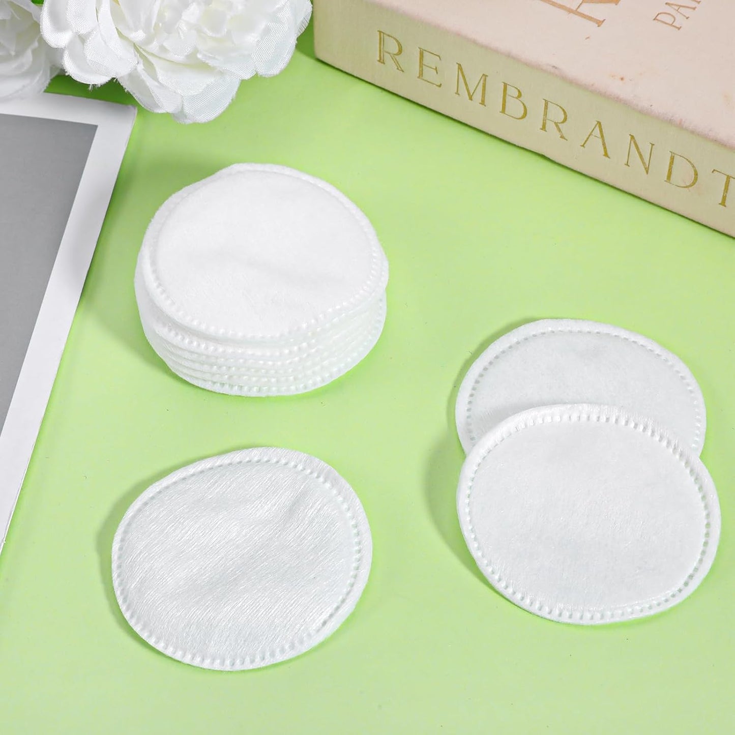 Large Cotton Rounds - 100 Pcs Lint-Free Soft Pads for Makeup Removal | 2.2" Round, Ideal for Cleansing and Toner Application