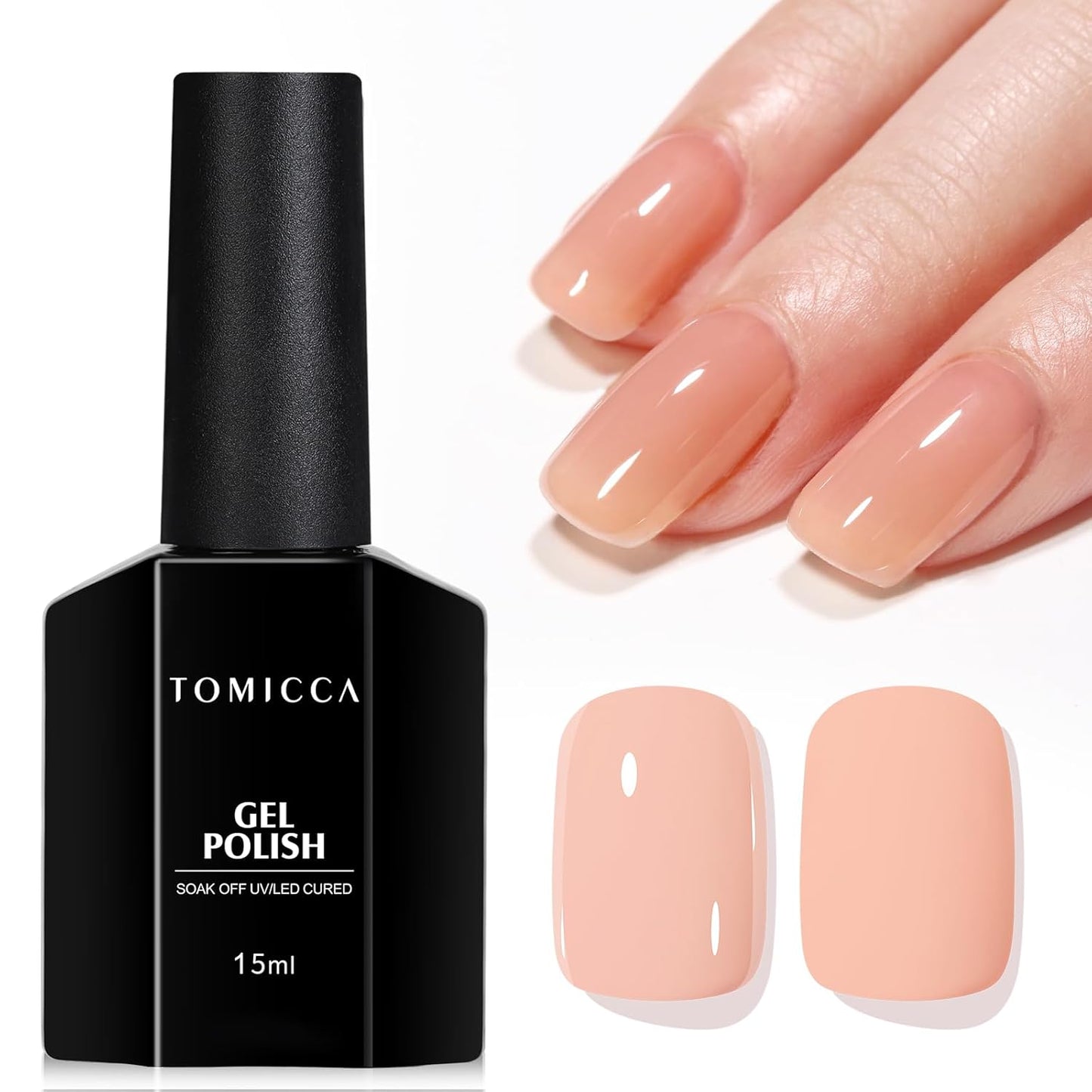 TOMICCA Gel Nail Polish - Dark Orange Autumn Winter Color | Long Lasting High Gloss Soak Off UV LED for DIY Manicure