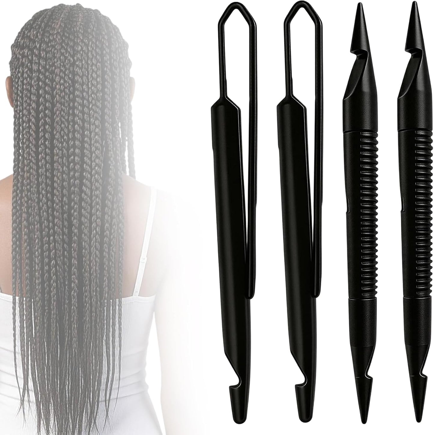 Interlocking Tool Set for Locs & Microlocs - Double Head Hair Styling Accessories | Lightweight Braid Tools for Dreadlocks & Sister Locks