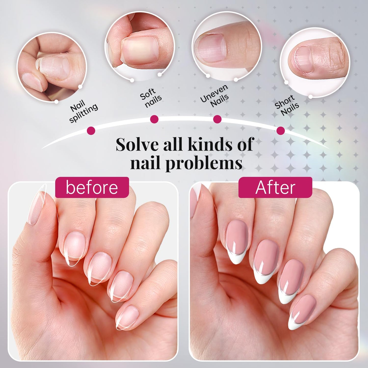 krofaue Almond Nail Tips 240pcs - Half Matte Short Press On Nails, 12 Sizes Pre-Shaped Extra Short Clear Tips for Full Cover Nail Extensions DIY