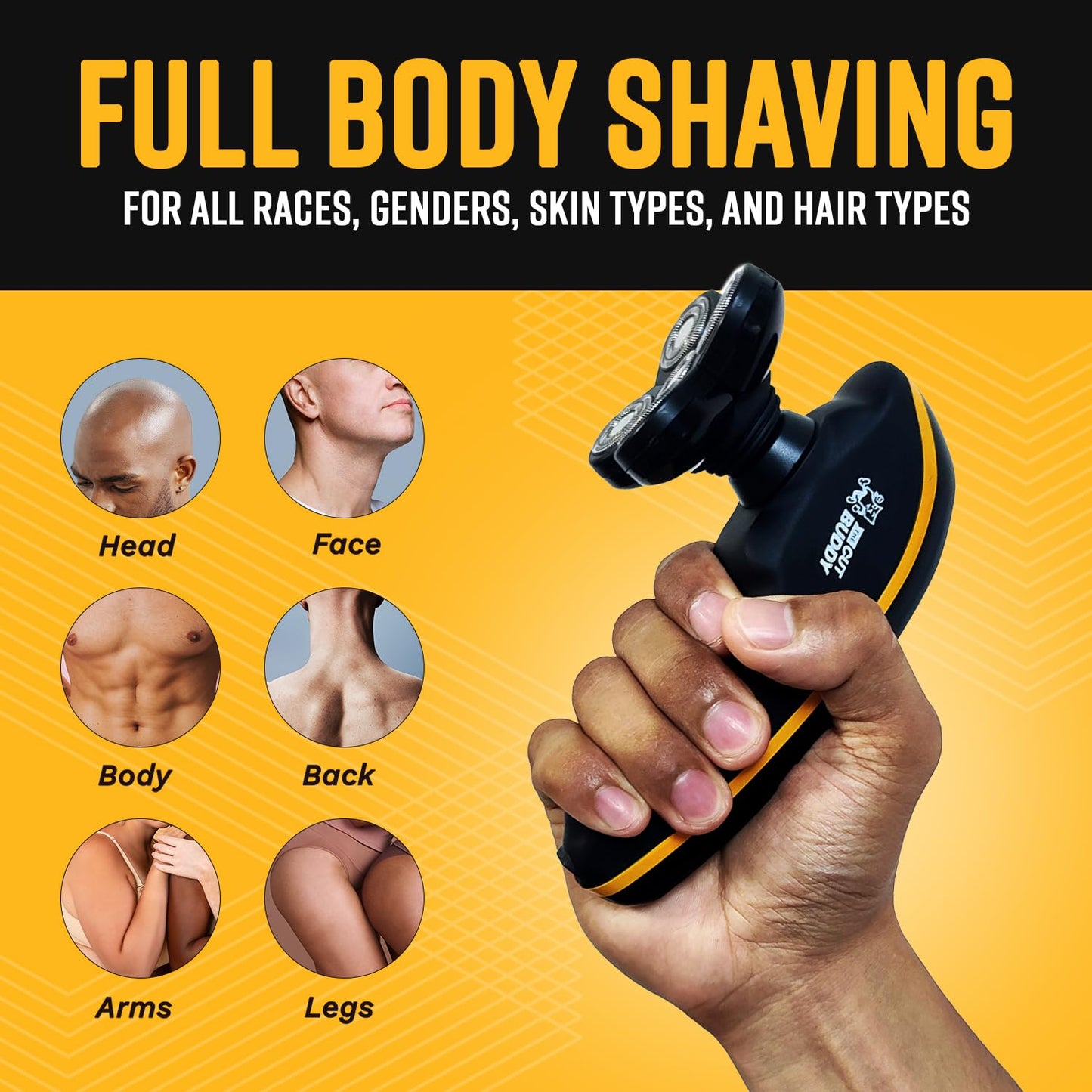 Deluxe Replacement Rotary Shaver Head, Universal Fit for Most Rotary Shavers, Designed for Textured Hair, Easy to Clean, The Cut Buddy