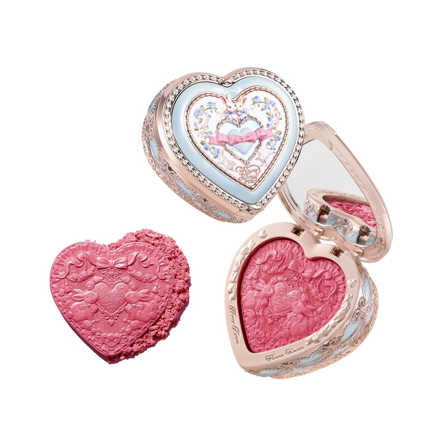 Bunny Garden Blush - Talc-Free Bright Pink Satin Powder | Highly Pigmented, Buildable Formula for Radiant Cheeks