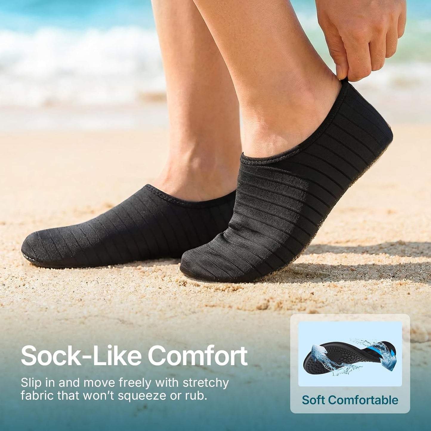 Quick-Dry Water Shoes for Men & Women - Aqua Socks for Beach, Yoga & Hiking | Adult & Youth Sizes