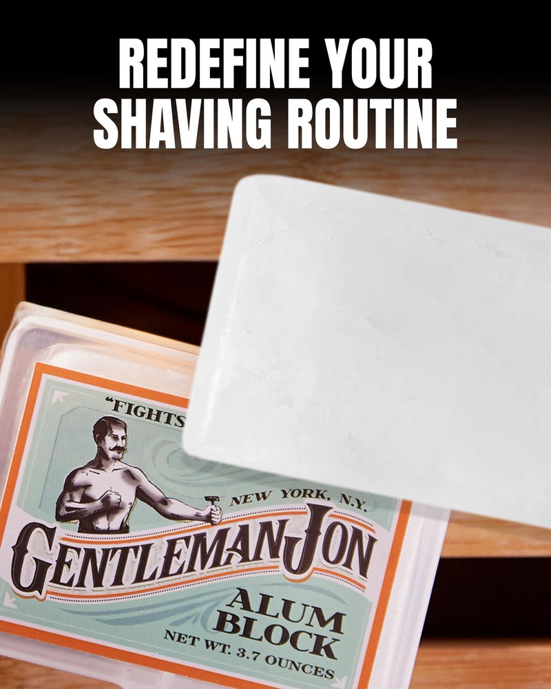 Gentleman Jon 3.7 Ounce Alum Block in Plastic Case - Upgrade Your Shave - Soothing Aftershave Solution for Shaving Razor Burn Relief - Travel Friendly Durable Plastic Case Included, Aftershave for Men