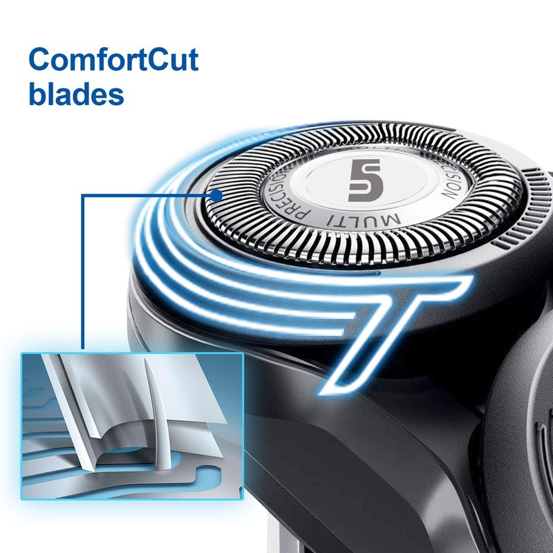 SH50 Replacement Heads for Philips Norelco Series 5000 Shaver - 6 Pack Compatible Blades Norelco 5000 Replacement Heads S5210 S5675 SH50/52