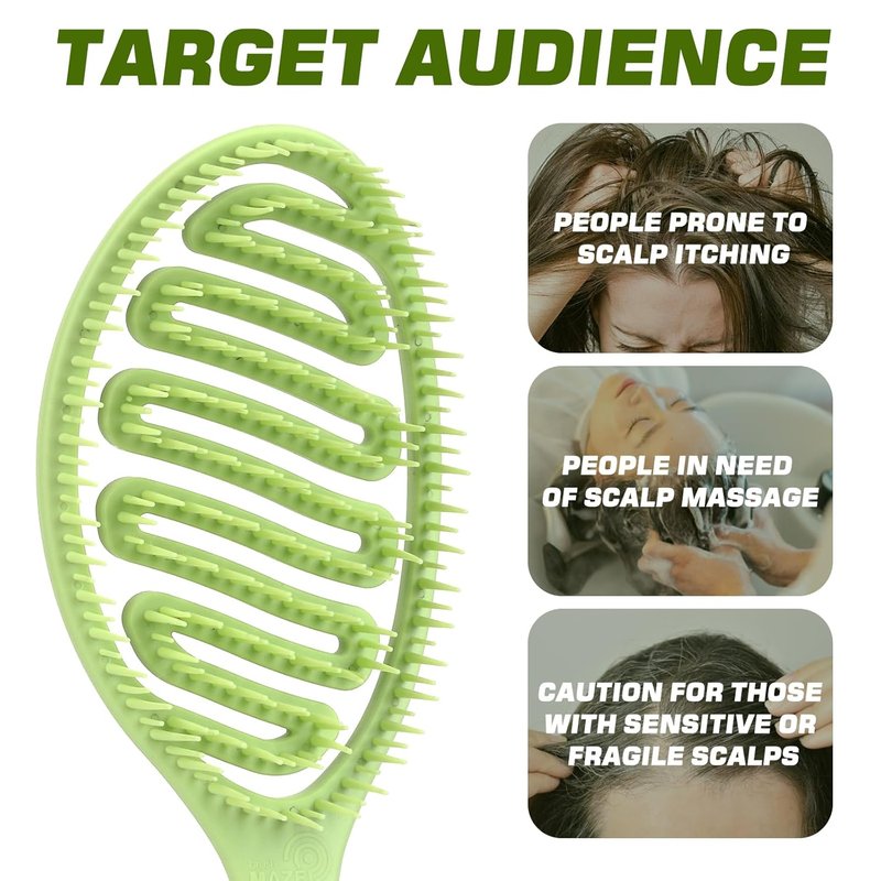 Detangling Hair Brush for Curly Hair - Scented Wet Vented Brush | Green Color