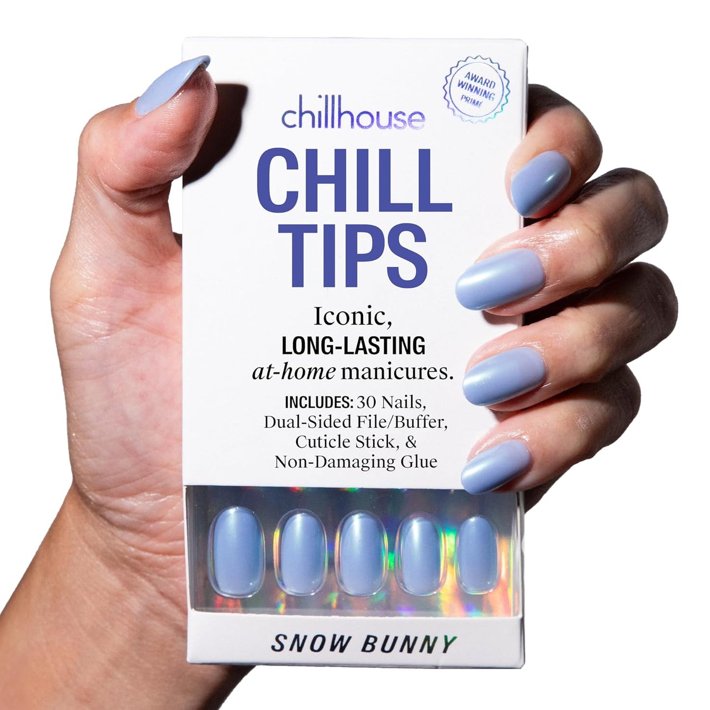 Chillhouse Press-On Nails Kit - Night Slip Almond | 30 Customizable Shapes & Sizes, Up to 2 Weeks Wear