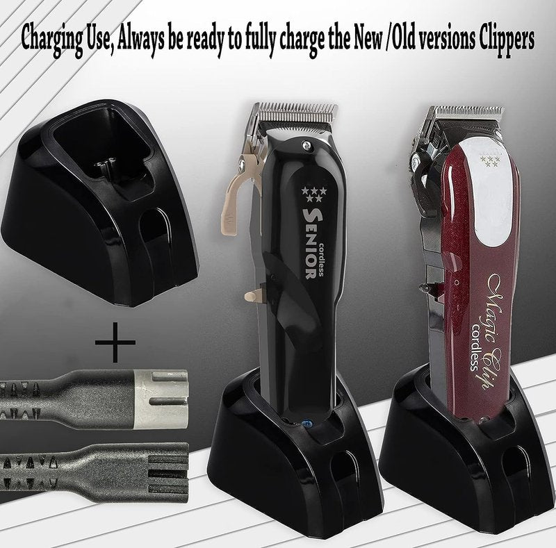 Hair Clippers Charging Stand, Kaynway Professional Clipper Charging Dock Storage Station Base for Wahl 5-Star Magic Clip Senior 100th Anniversary Soul Sterling-4 Detailer Cordless Clippers (Black)