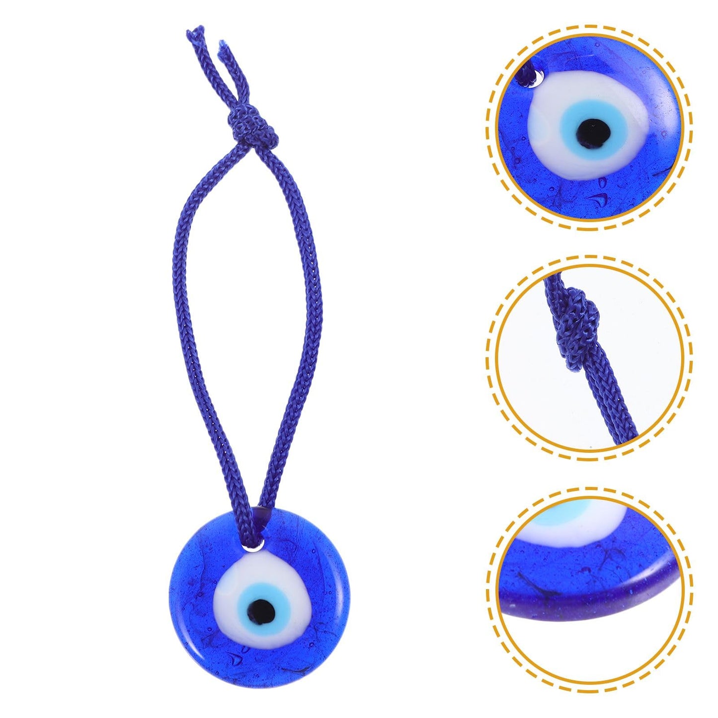 6Pcs Turkish Blue Evil Eye Hanging Decor Glass Eye Pendant Ornaments for Wall Decor Unique Turkish Style Blue Eye Beads for Home Decoration and Protection