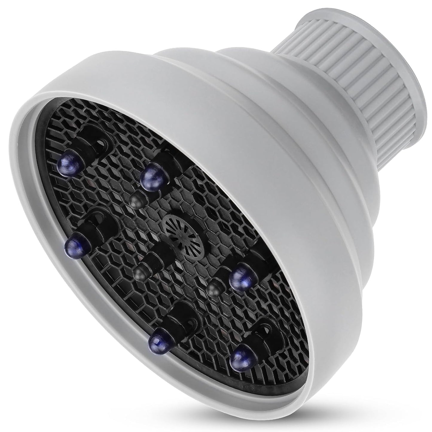 Travel Hair Dryer Diffuser - Collapsible Portable Attachment for Thick Hair | Fits 1.65"-1.77" Nozzles - Black