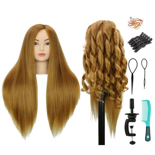 Realistic Human Hair Mannequin Head - 80% Real Hair for Hairdresser Training | 22-Inch Blonde Cosmetology Manikin