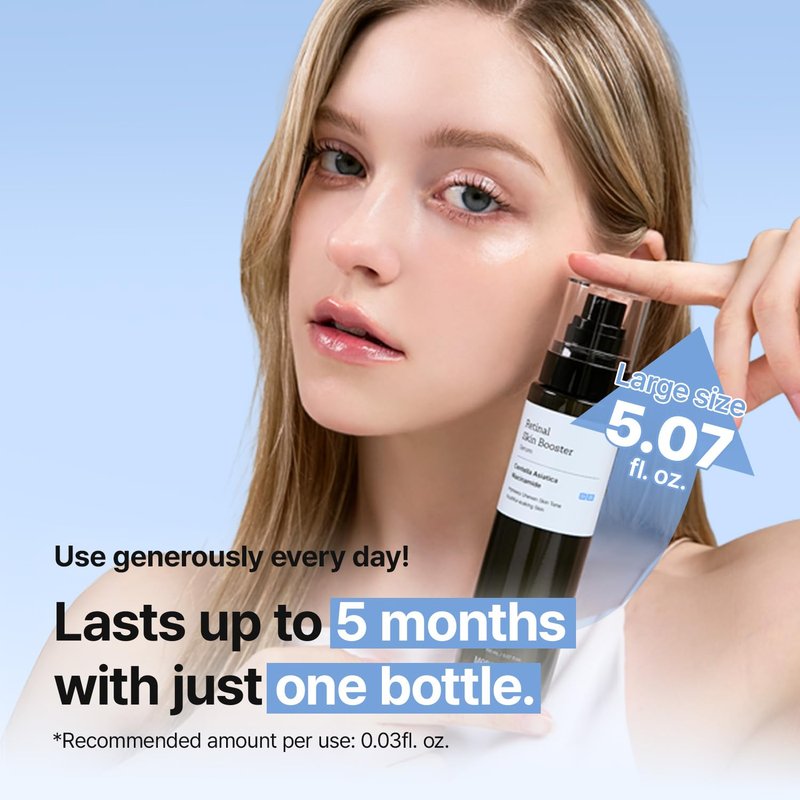 Retinal Skin Booster Serum - Anti-Aging Retinaldehyde & Niacinamide | K-Beauty Facial Serum for Fine Lines & Firming | 5.07 fl oz