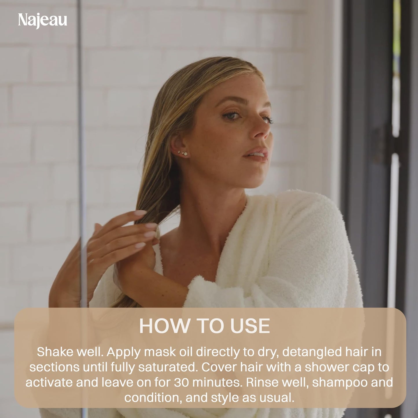 NAJEAU Pre-Shampoo Hair Mask Oil Treatment for All Hair Types with Manuka Honey, Argan, Aloe Vera - Moisturizing, Prevents Breakage & Split Ends, Enhances Shine - Paraben Free, No Synthetic Fragrance