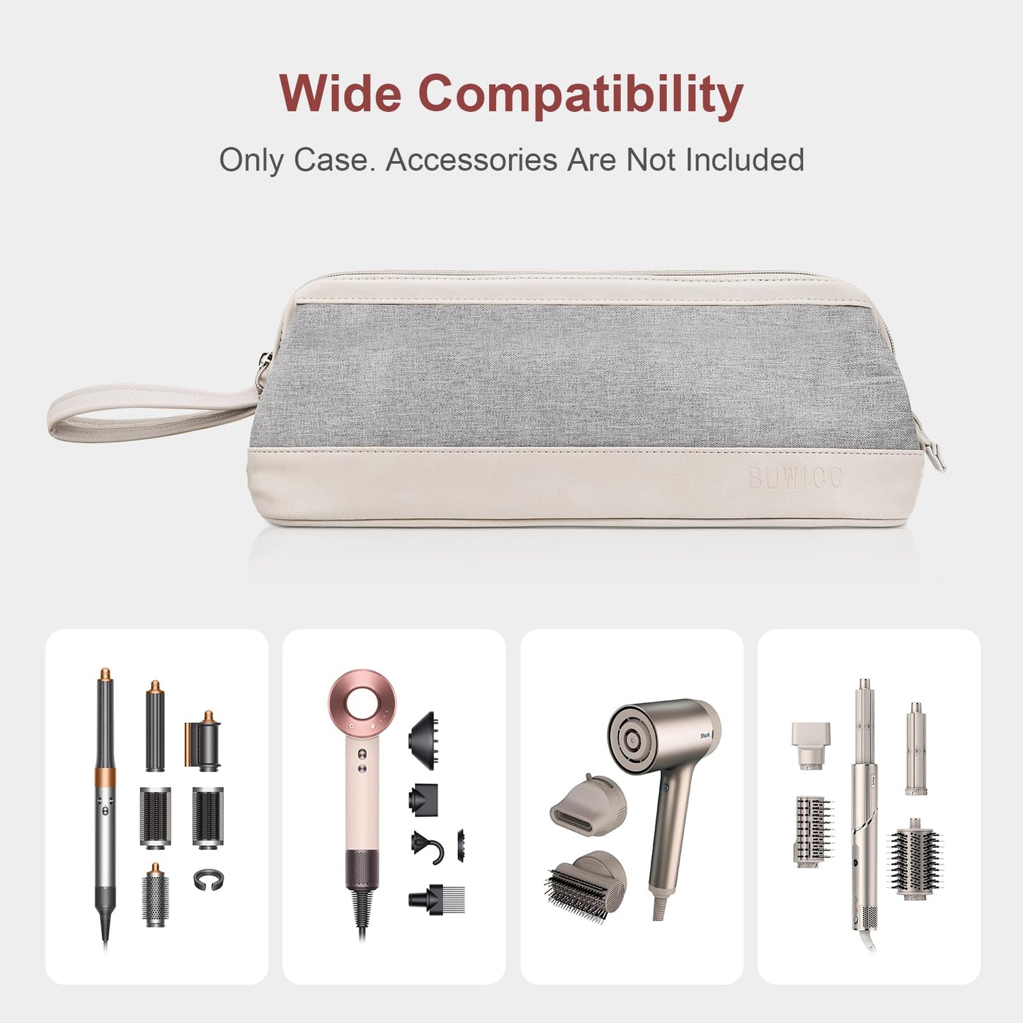 Buwico Travel Case for Dyson/Shark Flexstyle Hair Styler - Travel Pouch for Complete Styler and Attachments (Patent Pending)