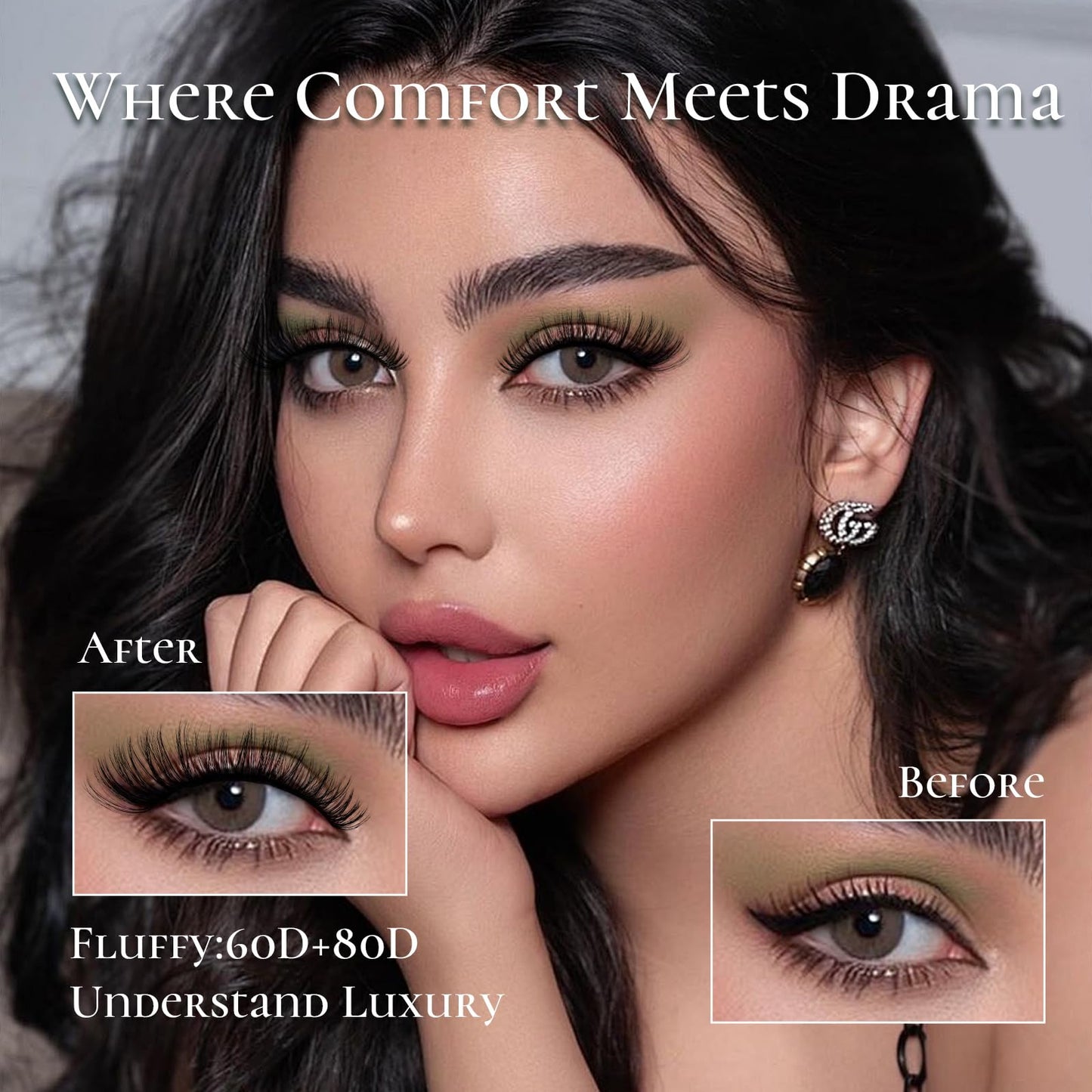 KEYYOU Lash Clusters Kit 60D80D Wispy Voluminous Look for Date or Wedding