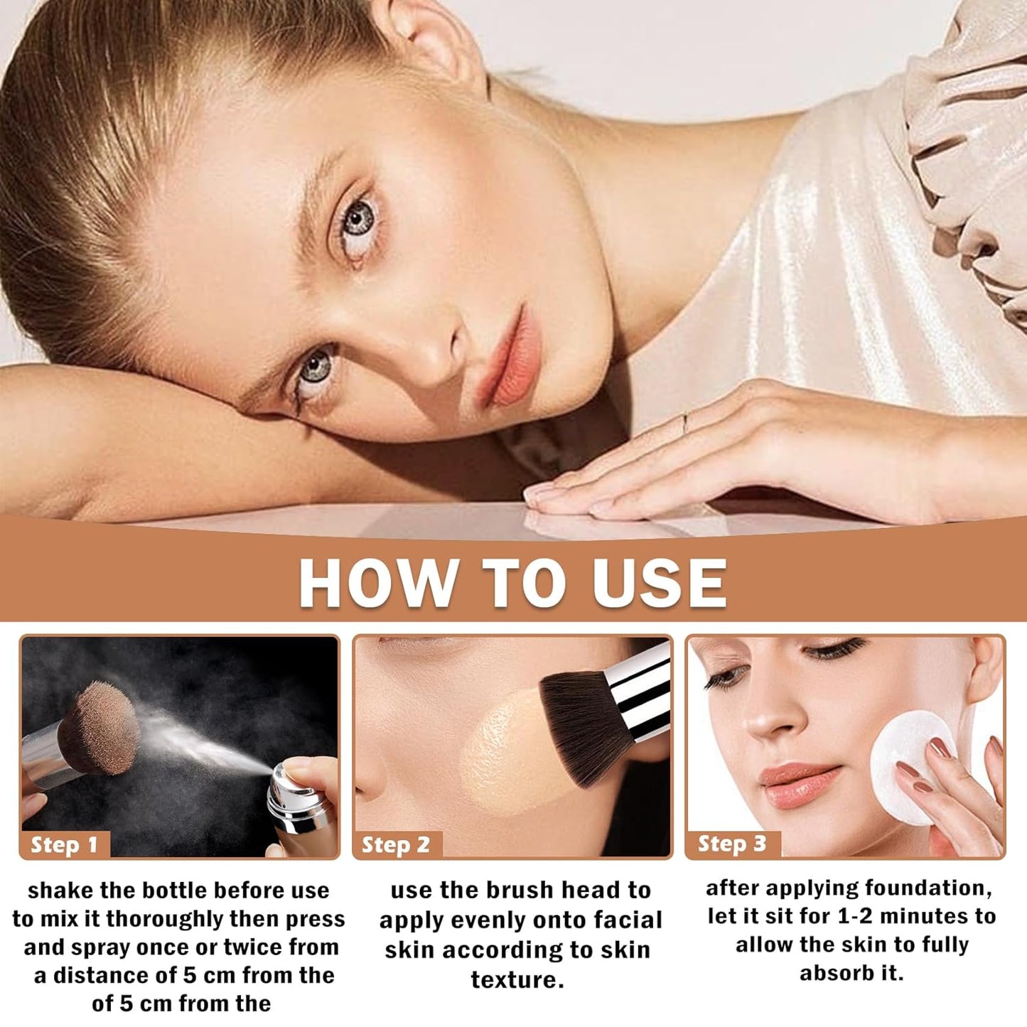 Flawless Airbrush Makeup Foundation - Lightweight & Buildable Coverage for Mature Skin | 02 Beige