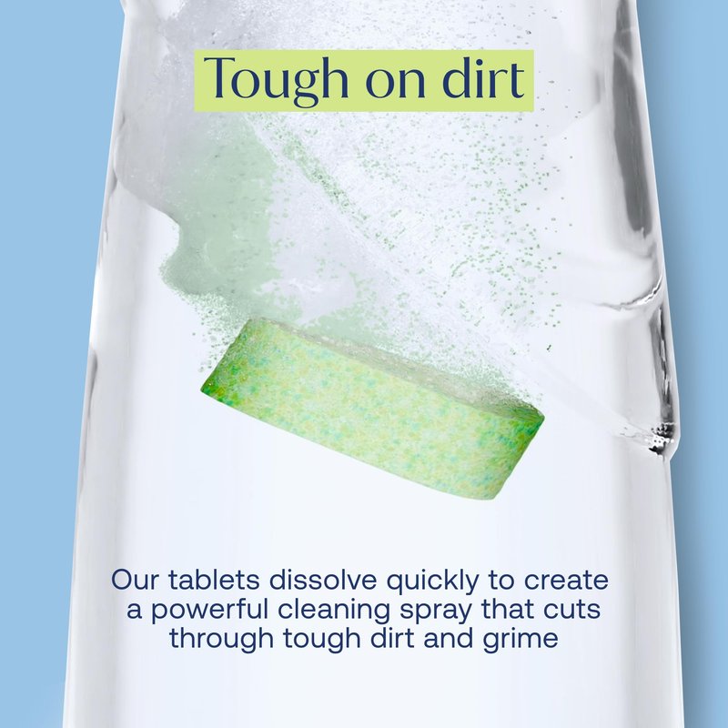 Fab Tab Tablet Cleaner, Multi-Purpose & Bathrom Cleaner for Eco-Concious Cleaning, Non Harmful & Chemical-Free Formula, Convenient Refills with 2 Glass Bottles, Luxury Hotel Scent (6 Refill Tablets)