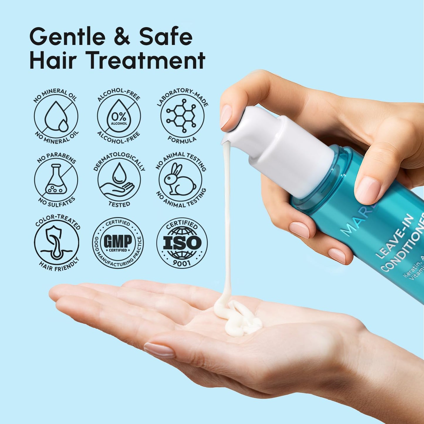 Leave-In Conditioner for Dry Damaged Hair - Glossy Finish for Curly & Color-Treated Hair
