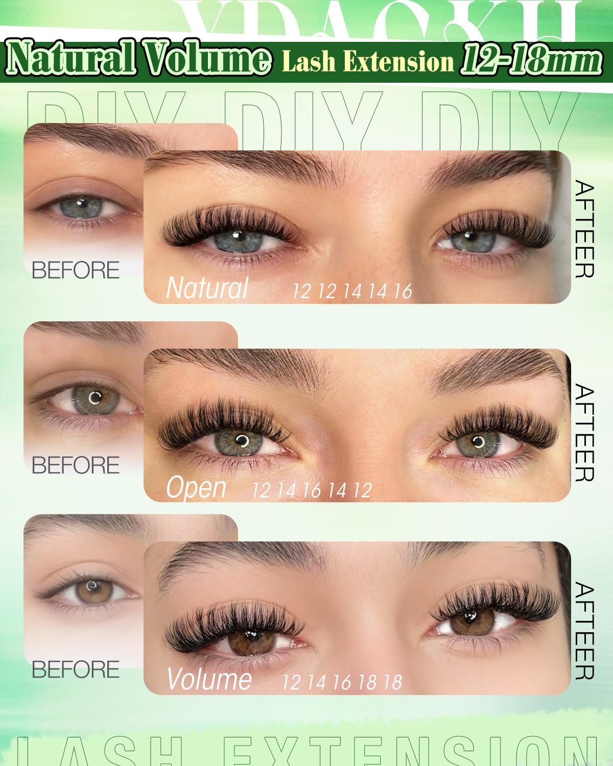 YDAGKH Wispy Lash Clusters Natural Fluffy Eyelashes