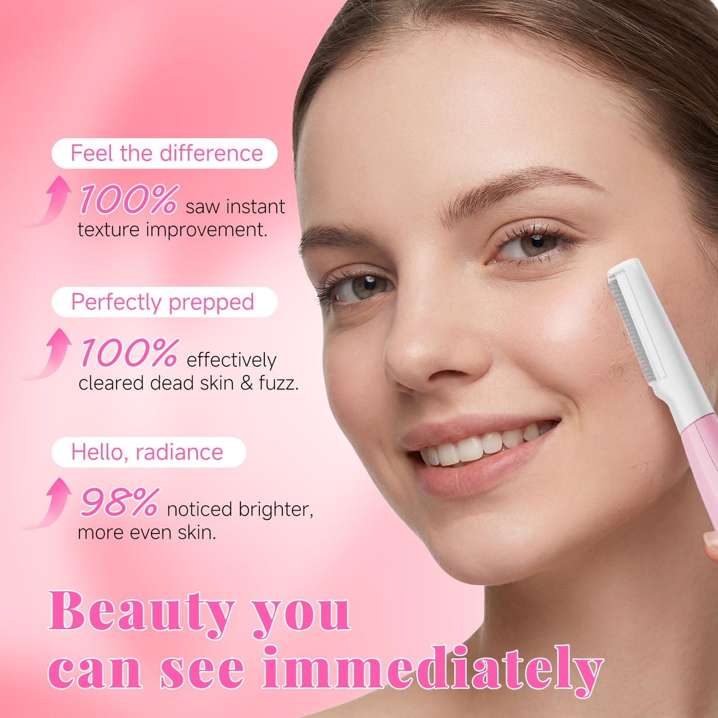 Sonic Dermaplane Razor for Women Face, Gentle Peach Fuzz Removal & Exfoliation with 3 Speeds, Rechargeable Dermaplaning Tool with 8 Blades & Facial Oil