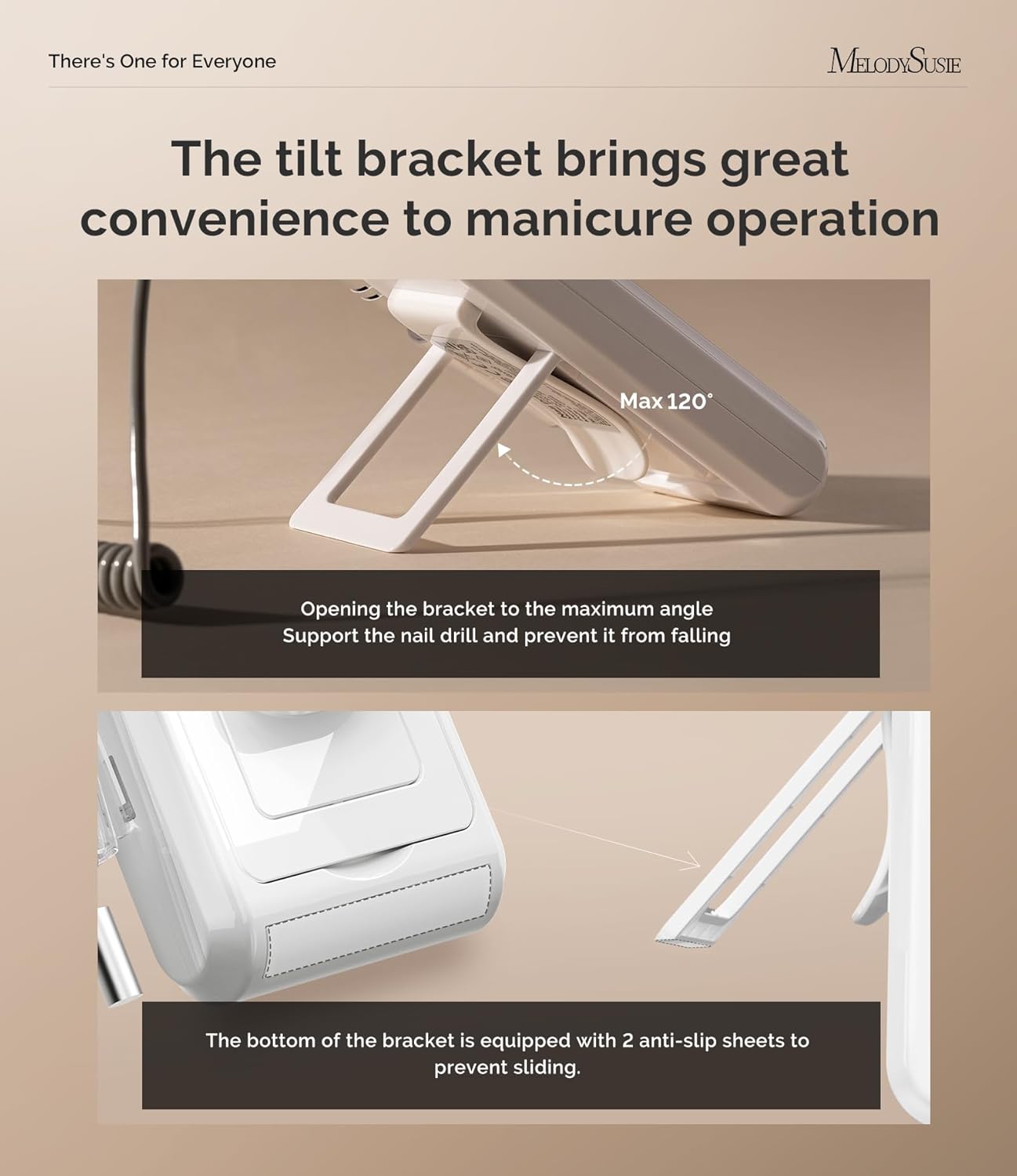MelodySusie Nail Drill - Cordless 2-in-1 E-File 30000RPM for Manicure & Gel Removal | Adjustable Stand