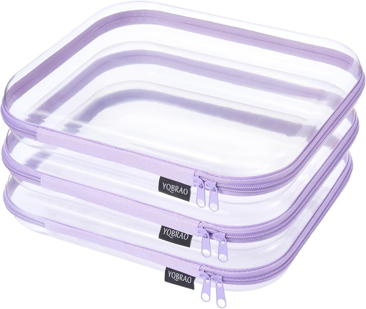 Clear Diaper Bag Organizer Pouches - 4-Pack Ultra-Thick PET Travel Bags | Rigid Self-Standing Design, TSA Approved