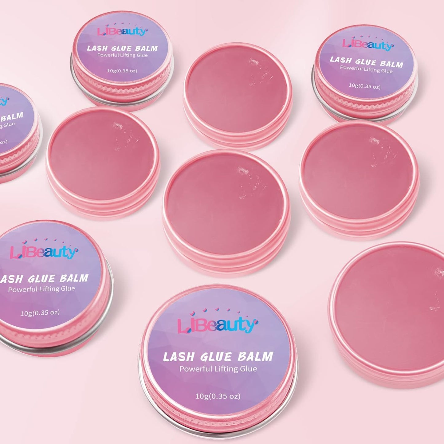 Libeauty Lash Lift Glue Balm - Strong Adhesive for Eyelash & Eyebrow Perm | Pink Peach, 10g/0.35oz