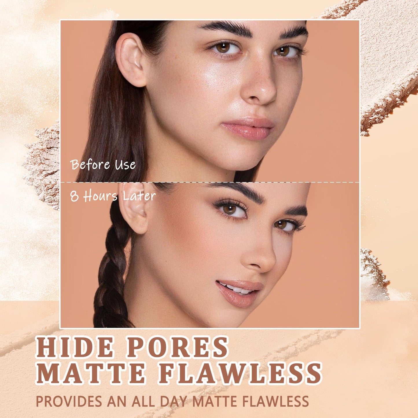 NAISSIYA Oil Control Face Pressed Powder,Matte Smooth Flawless Setting Powder Makeup,Waterproof Long Lasting Finishing Powder,Cruelty Free Lightweight Face Cosmetics,0.35Oz (#1-CLASSIC IVORY)