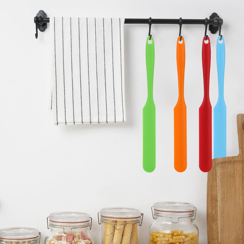 10 Pcs Silicone Jar Spatulas, 9.45 inch Non-Stick Heat Resistant Cake Cream Spatulas Set, Cake Cream Butter Spatulas(5 colors）