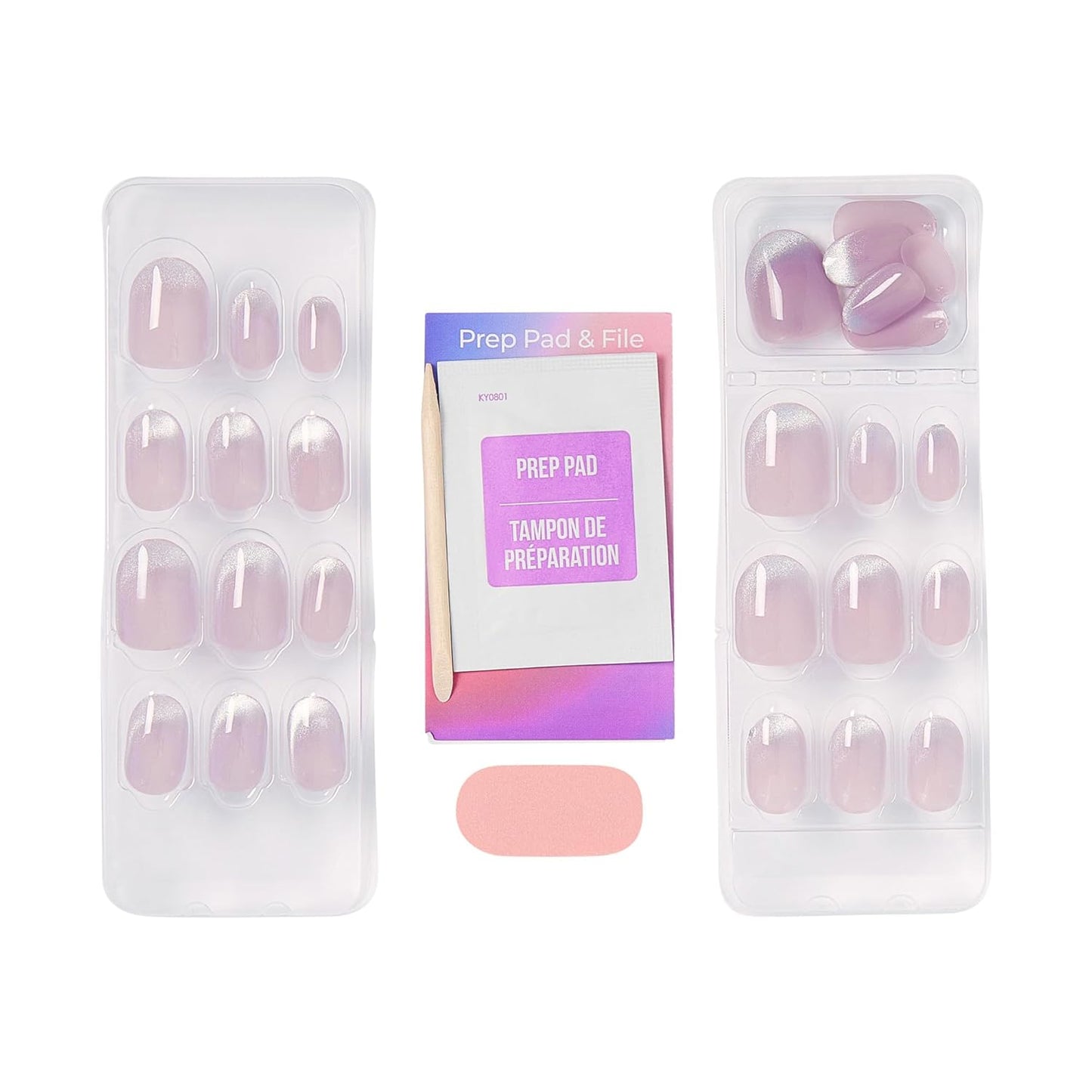 Kiss Impress No Glue Mani Press-On Nails - Diamond Drip Pink Oval | 30 Nails, Prep Pad & Accessories