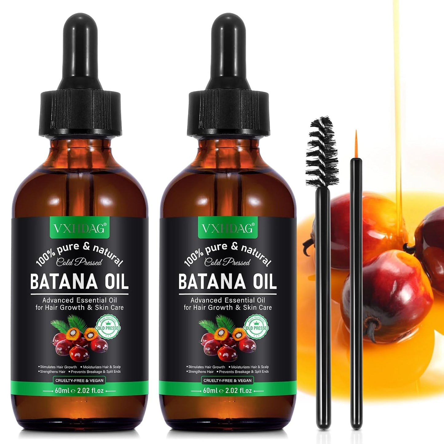 Batana Oil - 100% Pure Natural Hair Growth Oil | Nourishes & Eliminates Split Ends, 2.02 fl oz