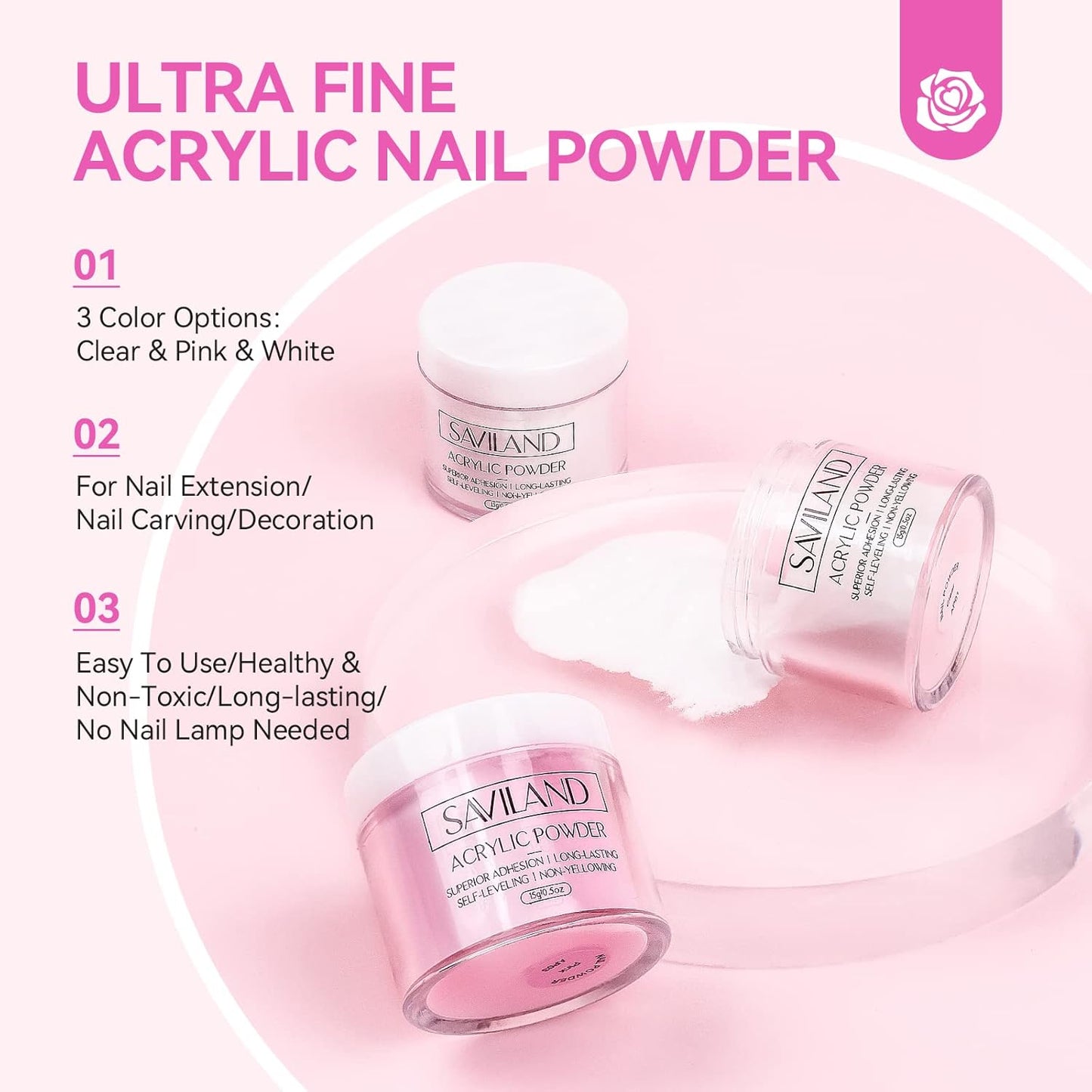 Acrylic Nail Kit with Drill & UV Light - Clear, Pink, Black & Red Powder & Gel Polish for DIY Nail Art
