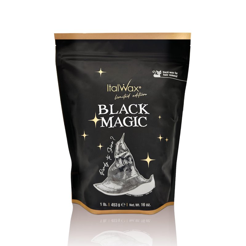 Italwax Black Magic - 0,45Kg / 1lb - Hard wax beads for hair removal - Scent free - Synthetic formulation ideal for sensitive skins - Recommended for Bikini Area and Armpits