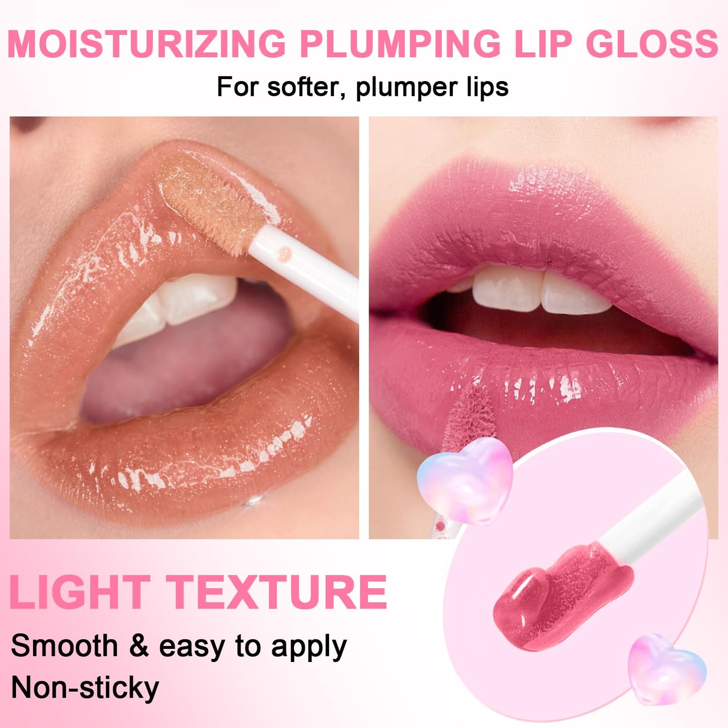 Hydrating Lip Oil Set - 6 PCS Big Brush Head Gloss | Nourishing, Non-Sticky, Long-Lasting Shine